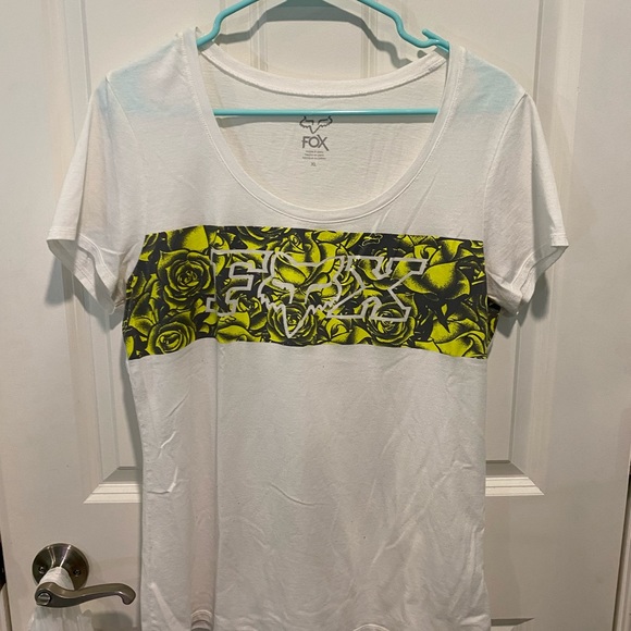 White & Neon Fox Tee - Picture 1 of 4